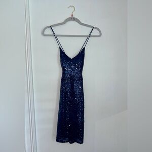 Hello Molly Navy Sequin Sparkly Dress